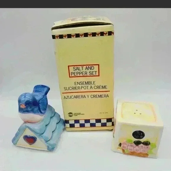 Vintage 1993 Susan Winget Bird House Salt & Pepper Shaker Brand New - Picture 7 of 12